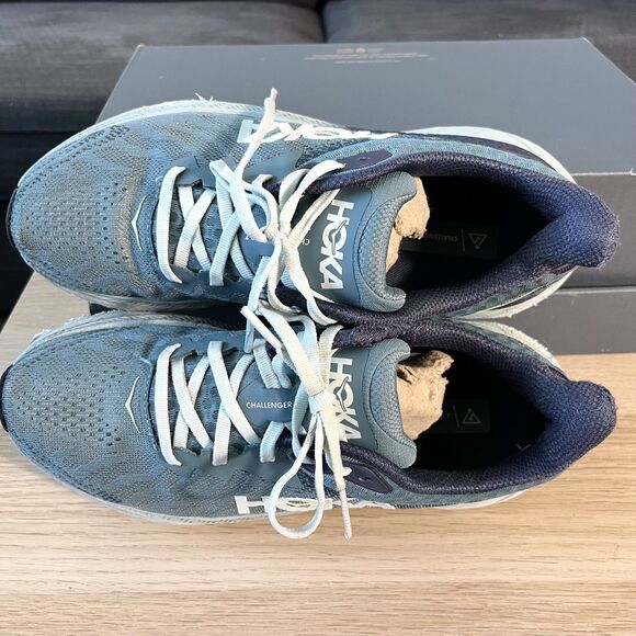 Hoka One One Challenger 7 Trail Running Shoes Mountain Fog Druzy Blue Men Sz 8D - Picture 7 of 12